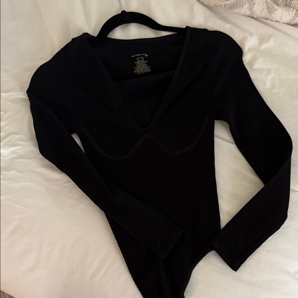 Free people Black Long Sleeve Bodysuit
